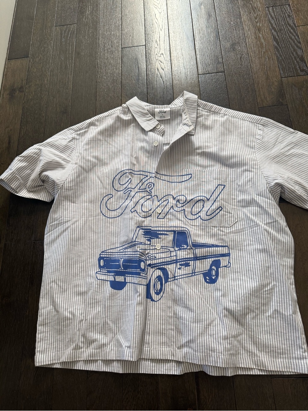 Ford Short Sleeve Polo Shirt with Blue Truck Graphic